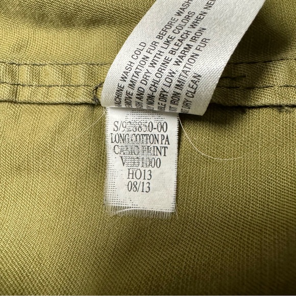 Gap Women’s Long Green Camo Hooded Jacket Drawstring Waist Size: S (No Lining) - Picture 4 of 8